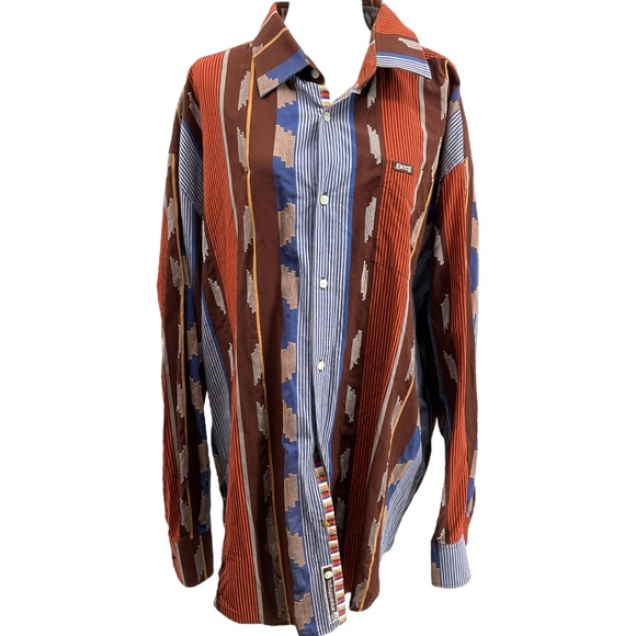 ENYCE Clothing Company Button down Long Sleeve Color-block Shirt Sz 3XL - Picture 3 of 10